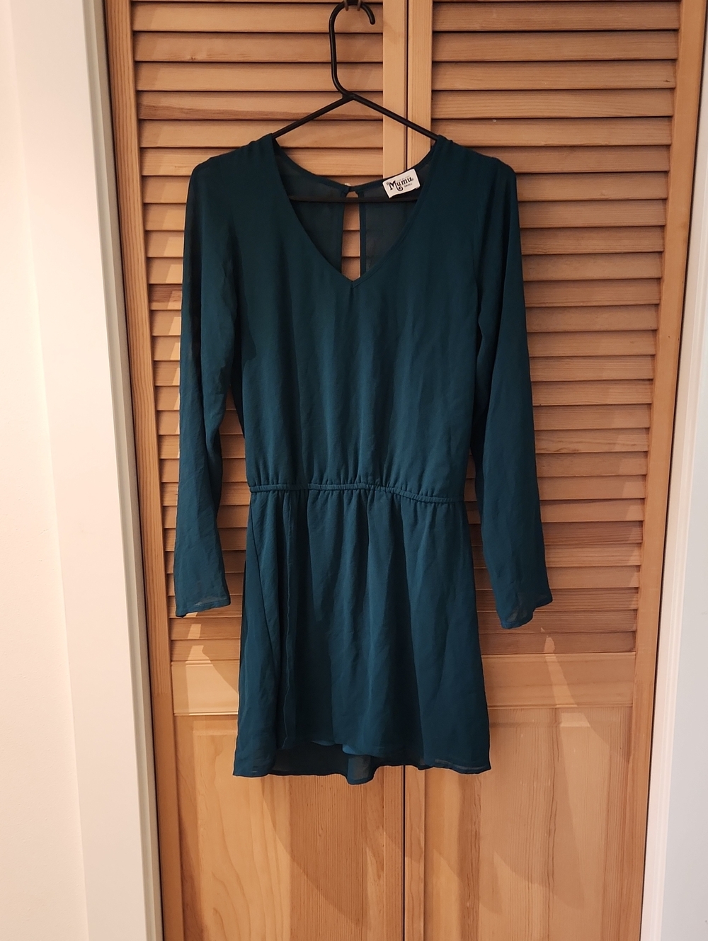 Show Me Your Mumu Dress Long Sleeve Small Dark Green